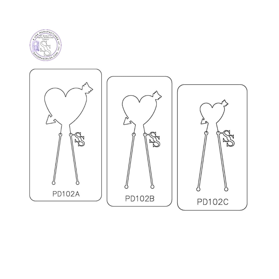 PANCAKE DIE PD102 HEART & ARROW